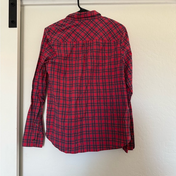 J.Crew Checkered Gingham Women’s Henley 1/2 Button Collared Long Sleeve Preppy - Picture 2 of 4